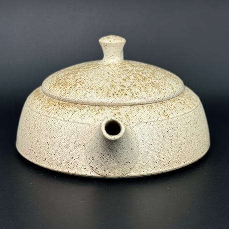 甚秋  伊藤成二  Jinshu  Seiji Ito  白 牡蠣殻掛け 後手急須 　ST0723