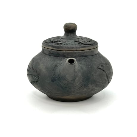 加賀美円 Tsubura Kagami 鳥の彫り 後手急須　ST0830