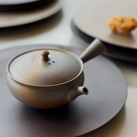 水野陽景 Yokei Mizuno  窯変 焼締 平袋小茶注　ST0873