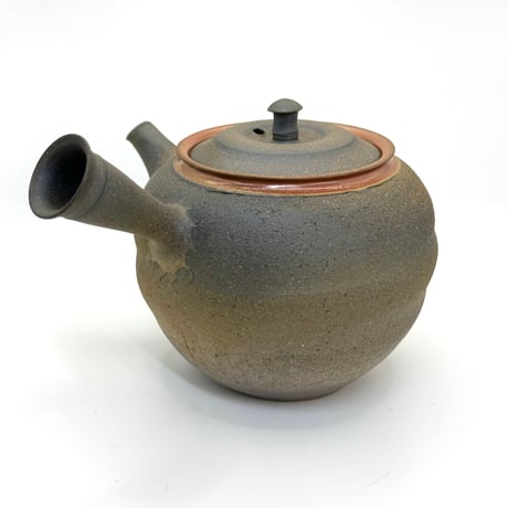 水野陽景 Yokei Mizuno  窯変焼締南蛮朱帯茶注（カメ型） ST0754