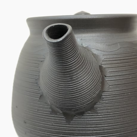 伊藤雅風 Gafu Ito 黒泥 糸目 急須 　ST0333