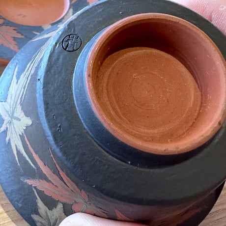 都築青峰 Seiho Tsuzuki 紅葉 蓋碗 皿付　ST0655