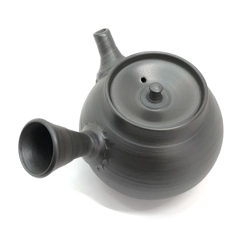 伊藤雅風 Gafu Ito 黒泥 筋挽き急須 　ST0330