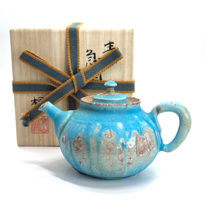 山田想 So Yamada 青 後手急須 木箱入 ST0971 | TOKONAME I