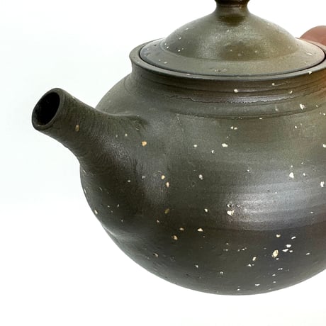 北條 Hokujo 朱泥梨皮窯変印籠蓋茶注（嵌め蓋）木箱入　ST0706