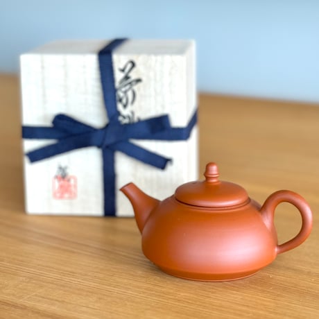 鯉江廣 Hiroshi Koie  朱泥 茶銚 木箱入　ST0752