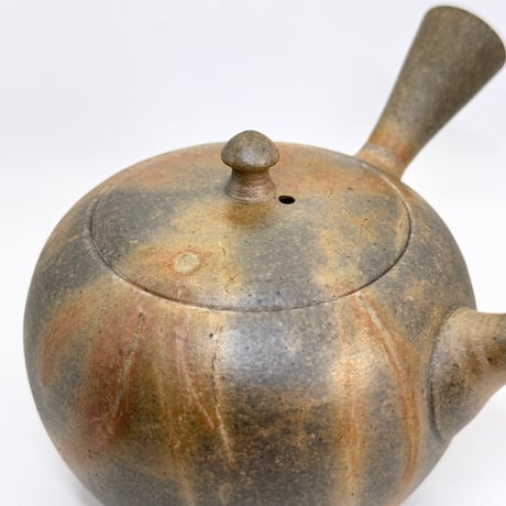 水野陽景 Yokei Mizuno  焼締火襷茶注（満月） YK78