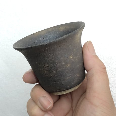 前川淳蔵 Junzo Maekawa 黒金彩 蓋碗 皿付　ST0499