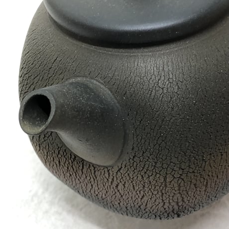 甚秋  伊藤成二  Jinshu  Seiji Ito  窯変 五角 嵐絞り紋 後手急須 　ST0560
