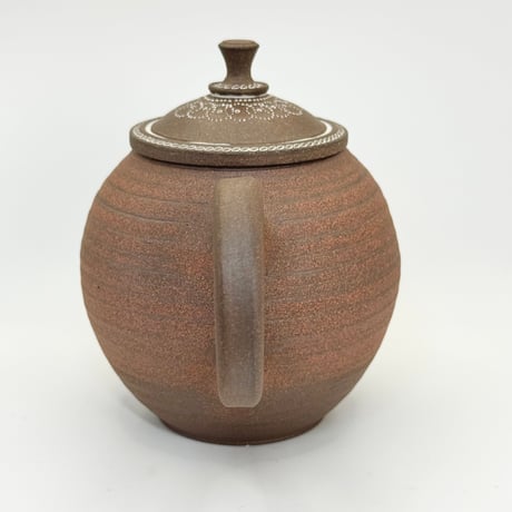 小北條 Kohokujo 焼き締め 象嵌 後手急須 　ST0758