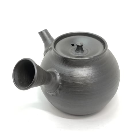 伊藤雅風 Gafu Ito 黒泥 筋挽き急須 　ST0330