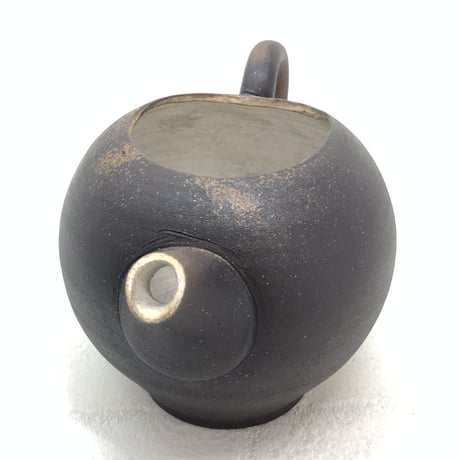 甚秋  伊藤成二  Jinshu  Seiji Ito  黒 牡蠣殻掛け 茶海 　ST0420