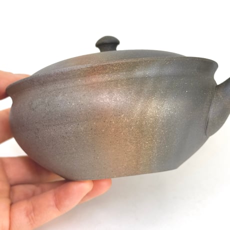 水野陽景 Yokei Mizuno  窯変 焼締 平袋 茶注 小　ST1017