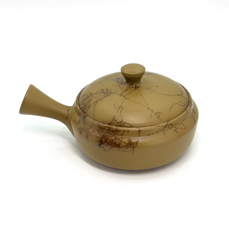 片山白山 Hakusan Katayama 緑泥藻掛 平丸急須 ST1032 | TOKONA