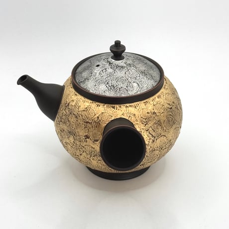 鯉江廣 Hiroshi Koie  金・プラチナ彩 茶注(高台丸) 木箱入　ST1192