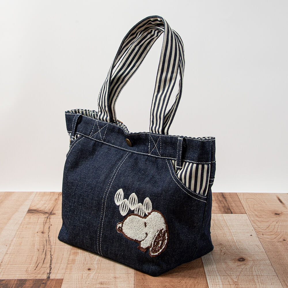 トートバッグ ポーチ レース 刺繍 デニムリメイク ハート さくらんぼ 