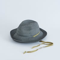 [折りたためる帽子Enrie] Grey/福木ribbon(58cm)