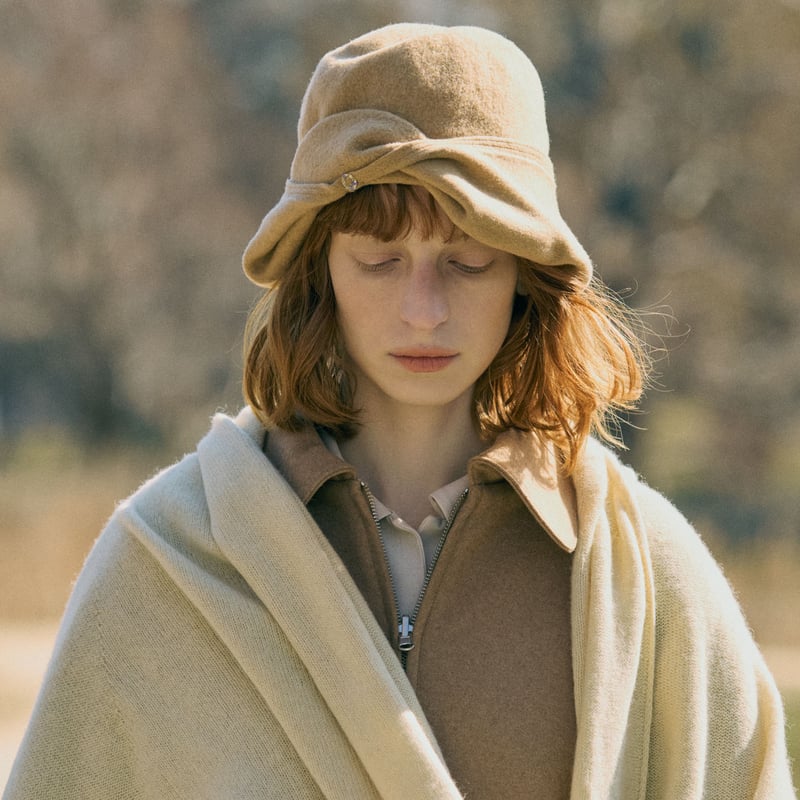 chisaki 帽子　Tieka ウール　カシミヤ　黒 chisaki(チサキ) ウールフエルトハット Tieka レディース 秋冬 日本製