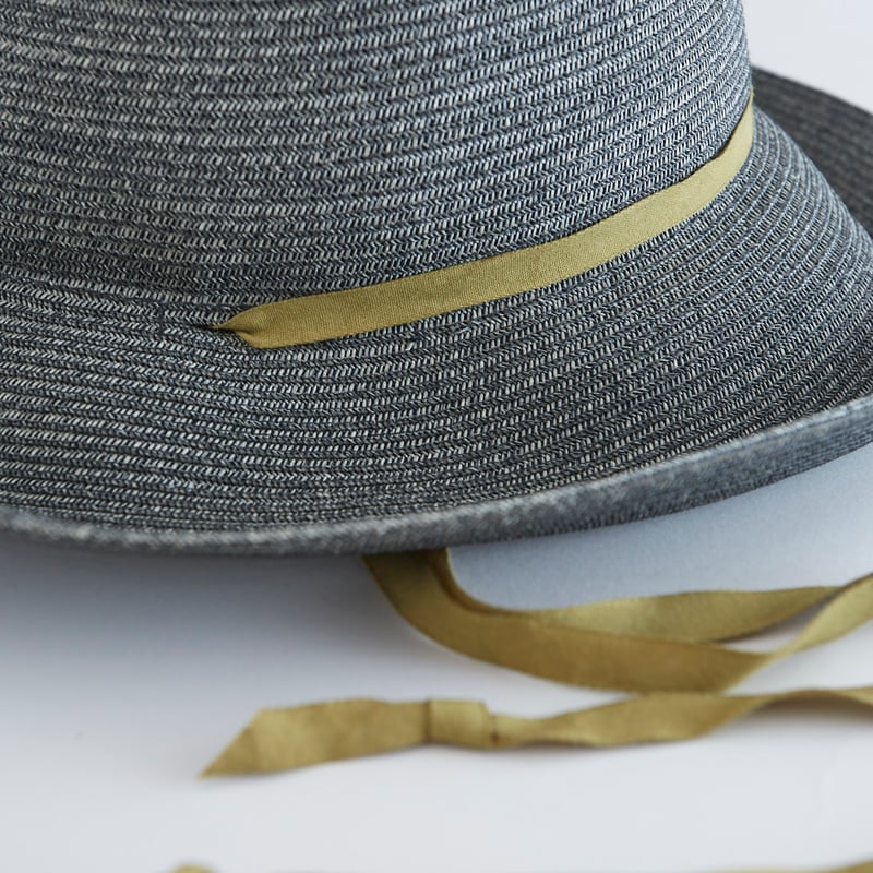 折りたためる帽子Enrie] Grey/福木ribbon | chisaki