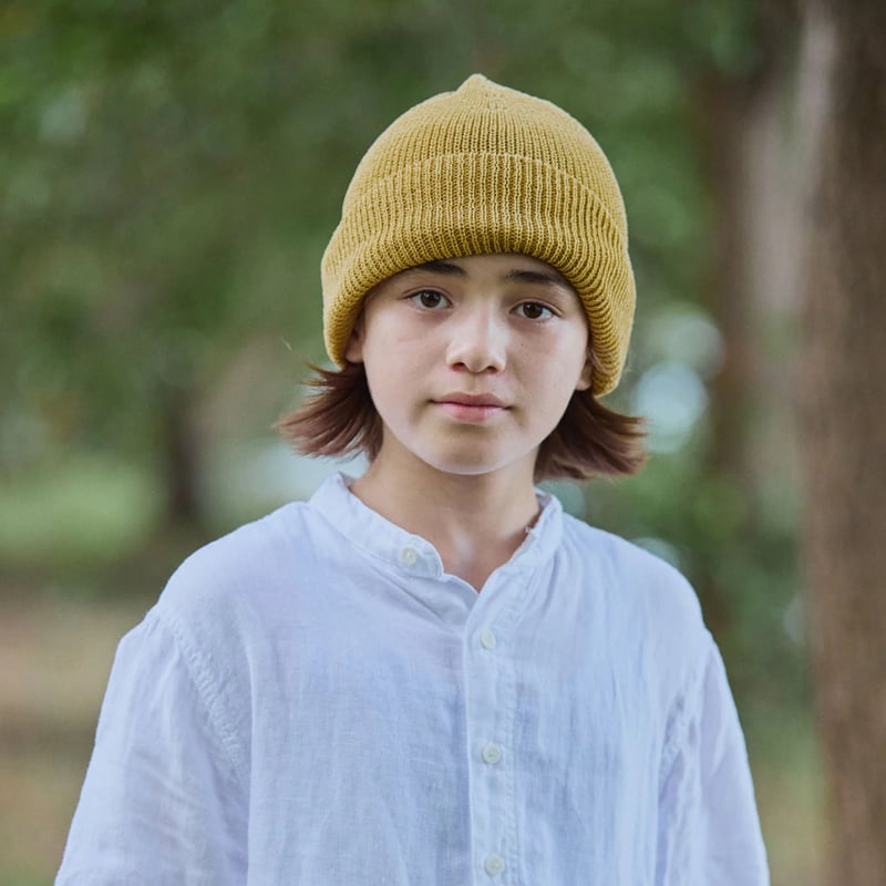 chisaki　haru ウールニット帽　ネイビー ベシックリブビーニー | ファッション通販サイト NUGU