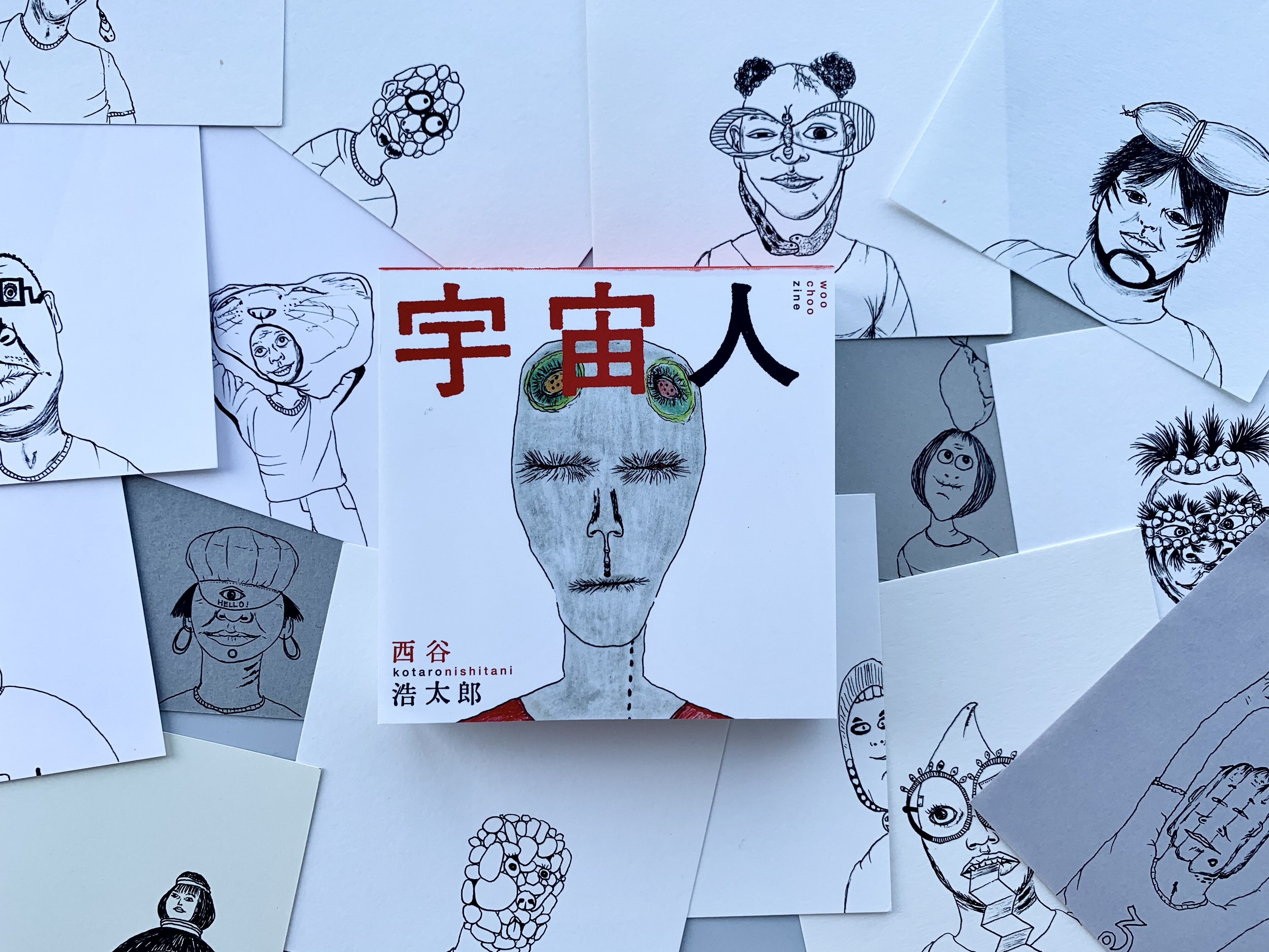 【一点物現代アート】宇宙人たちの絵【F8号】 original