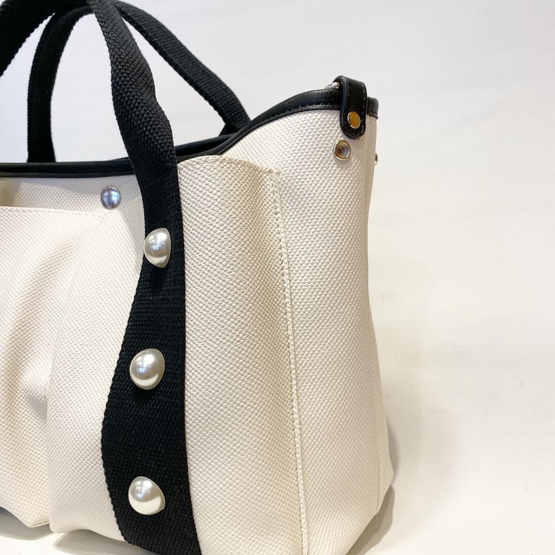 パール付きA4トート | Asamibag