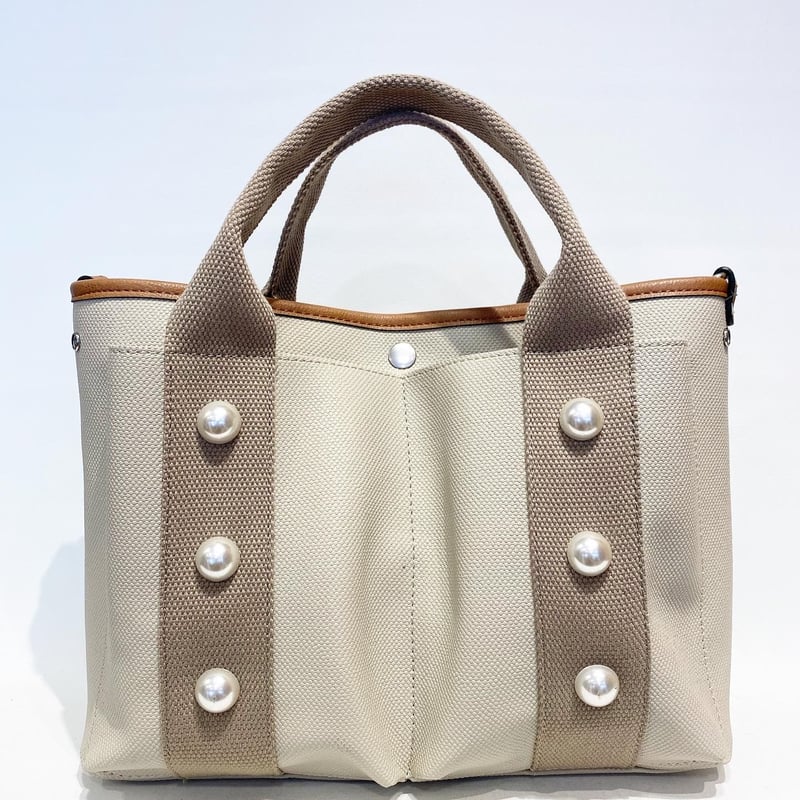 パール付きA4トート | Asamibag
