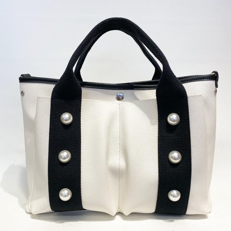 パール付きA4トート | Asamibag