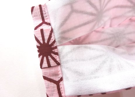 ［涼］綿紅梅織り 注染マスク　麻の葉（ピンク）