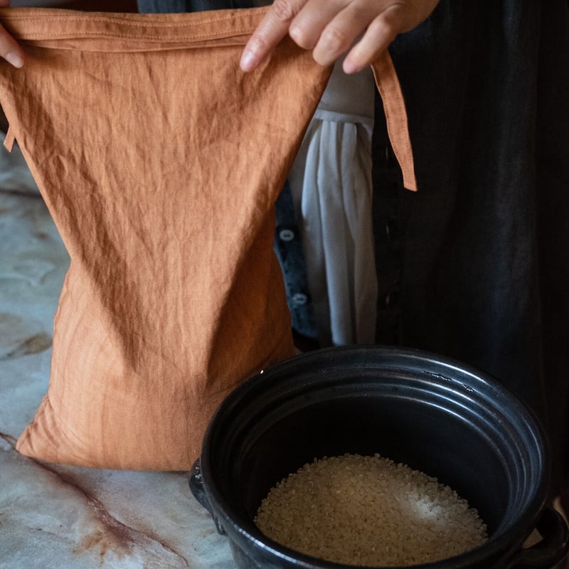 天然の防虫・消臭効果 柿渋染米袋(〜4kg) | POT Dye & Design 天然の防虫・消臭効果 柿渋染米袋(〜4kg) | POT Dye & Design