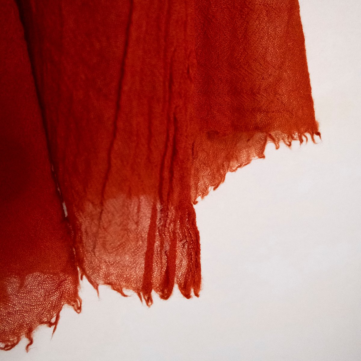 インド茜染めウール100%ストール | POT Dye & Design 