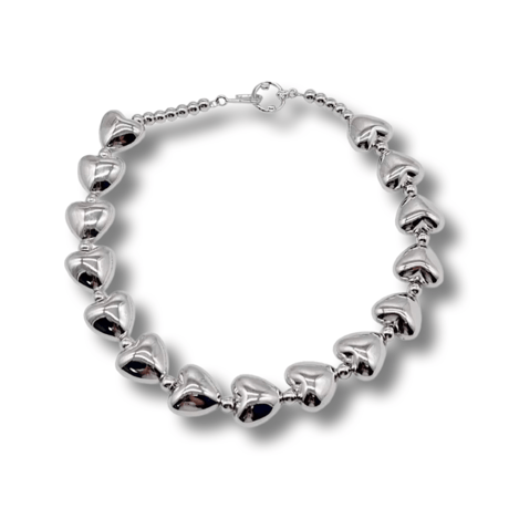 Heart Plump Metal Necklace