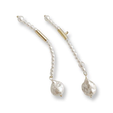 Asymmetry Baroque Pearl Pierce&Clip