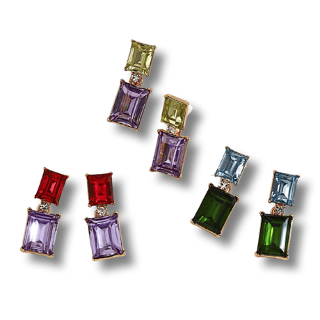 Double Square Crystal Pierce/3color