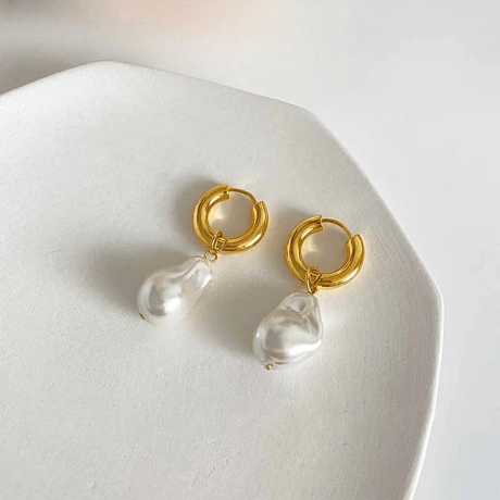 Baroque Pearl Hoop Pierce