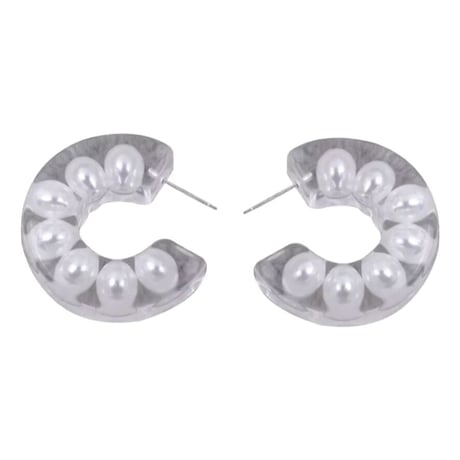 Pearl Resin Hoop Pierce