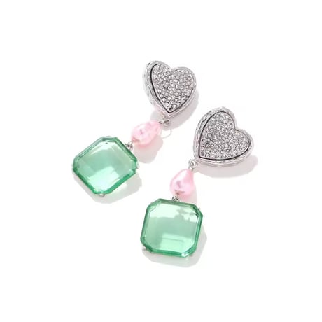 Heart Pink Baroque Pearl Pierce/2color