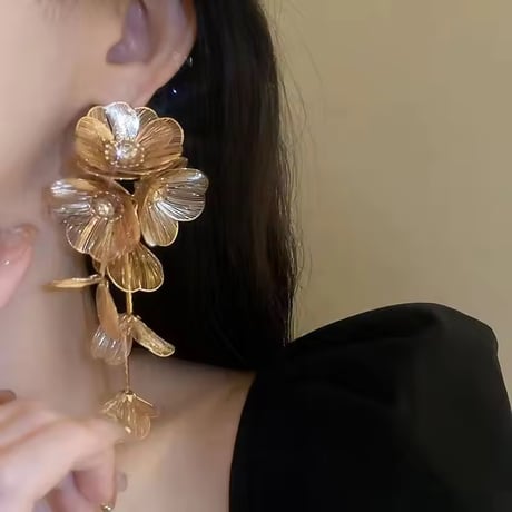 Flower Petal Tassel Pierce/5color