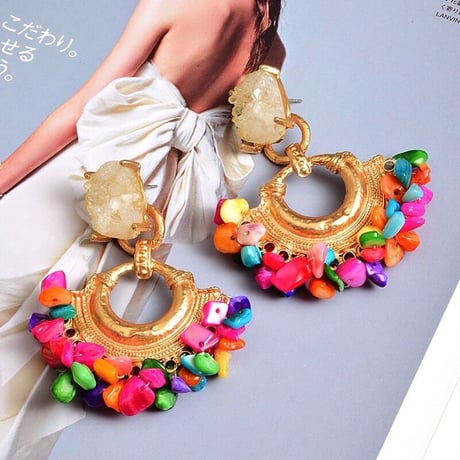 Colorful Shell&Stone Pierce