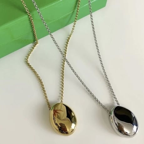 Ovall Shape Long Necklace/2color