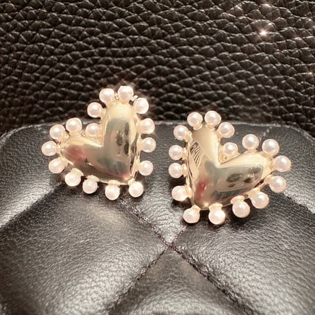 Metal Heart Pearl Pierce