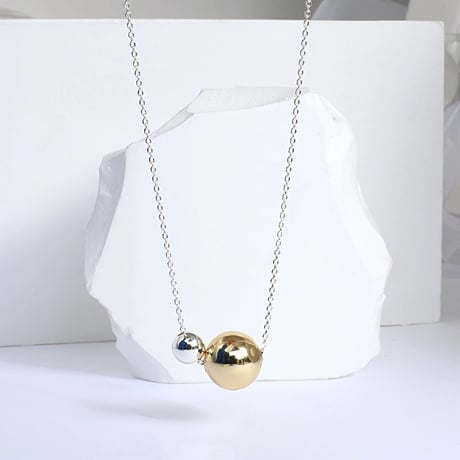 Twin Metal Ball Necklace