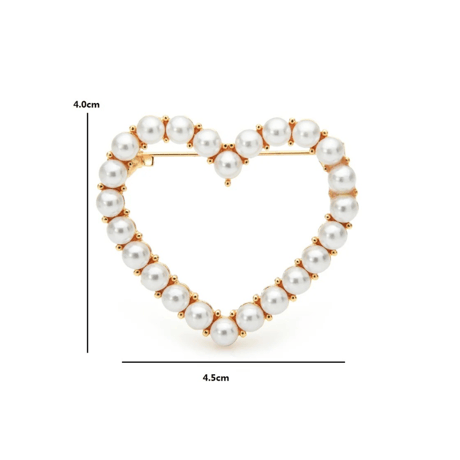 Heart Pearl Brooch