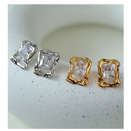 Metal Square Crystal Pierce/2color