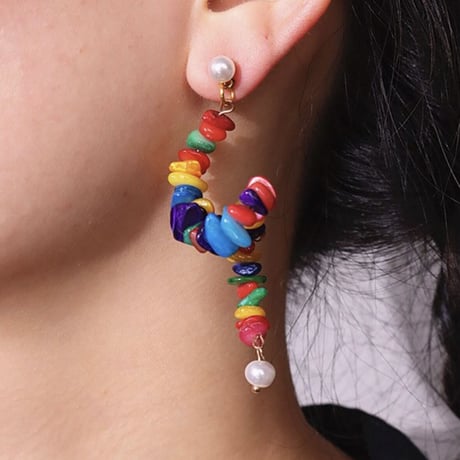 Colorful Shell Beads Spiral Pierce