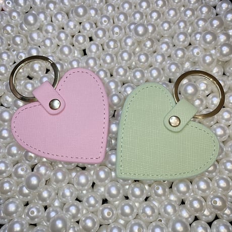 【Custom Order】Leather Heart Keyring/24color