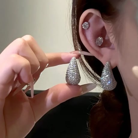 Pave Teardrop Pierce/2color