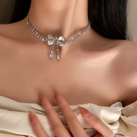 Crystal Ribbon Necklace