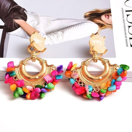Colorful Shell&Stone Pierce