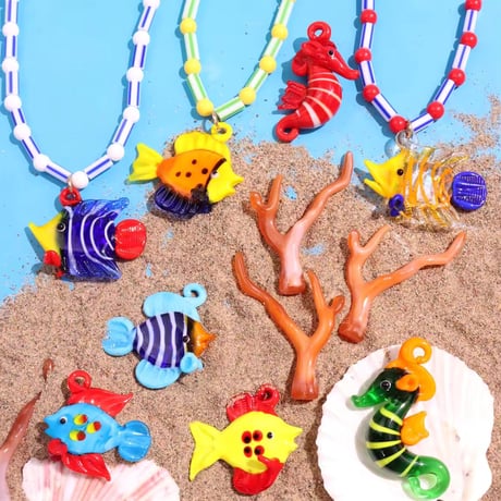 Glass Pop Fish Necklace/8color